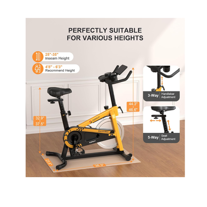 Bicicleta de Spinning Profesional con Bluetooth, Resistencia Ajustable y Soporte para Tablet