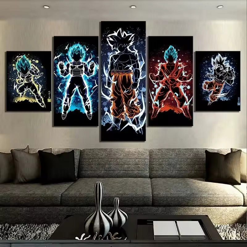 (Pinture )  5 poster de goku ultra instinct 30x40 30x60 30x80cm