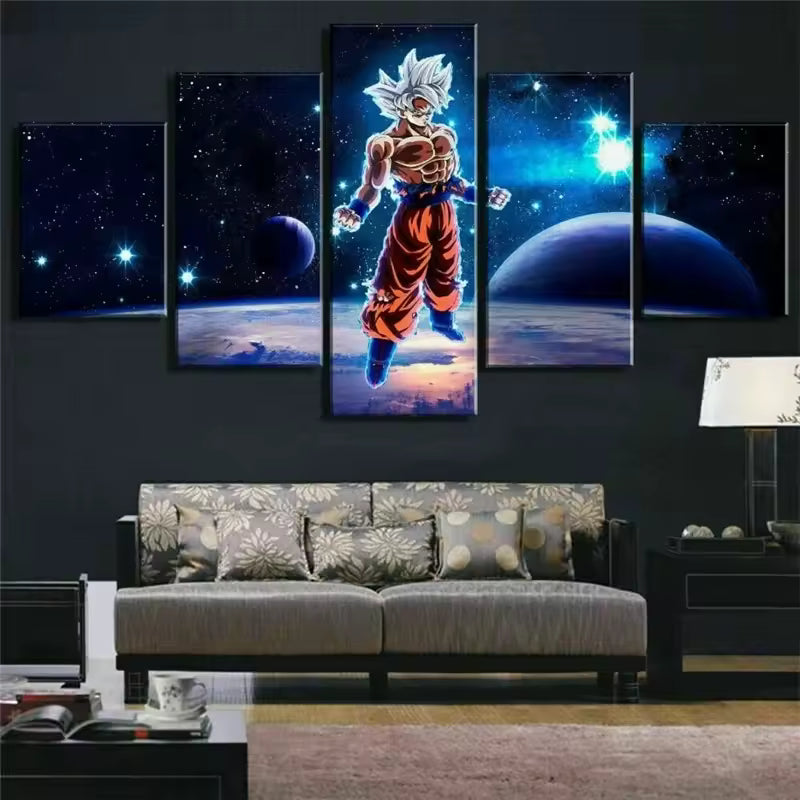 (Pinture )  5 poster de goku ultra instinct 30x40 30x60 30x80cm